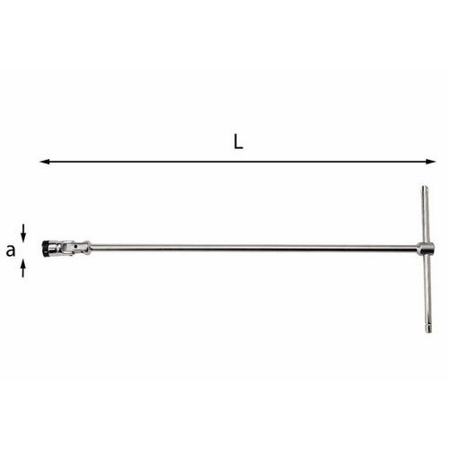 Chiavi a T snodate con bocca esagonale e sistema di trattenimento,