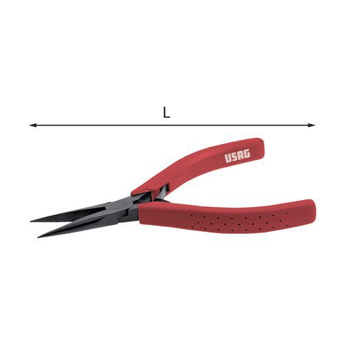 Pinza a becchi mezzotondi lunghi diritti,