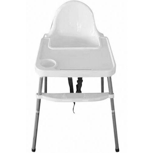 Seggiolone bianco per ristorazione - in plastica e metallo,