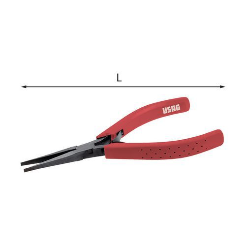 Pinza a becchi piatti lunghi diritti e affusolati,