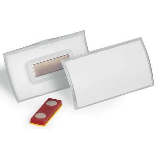 Badge CLICK FOLD a calamita - Trasparente - 40x75 mm,