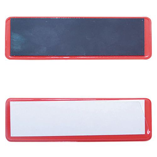 Etichetta magnetica su sfondo rosso 30 x 100 mm,