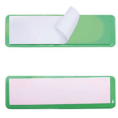 Etichetta adesiva su sfondo verde 30 x 100 mm,