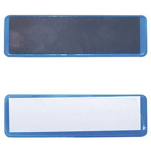 Etichetta magnetica su sfondo blu 30 x 100 mm,