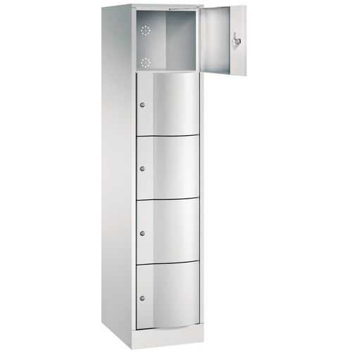 Colonna 5 Scomparti Porte Bombate Colore Grigio,