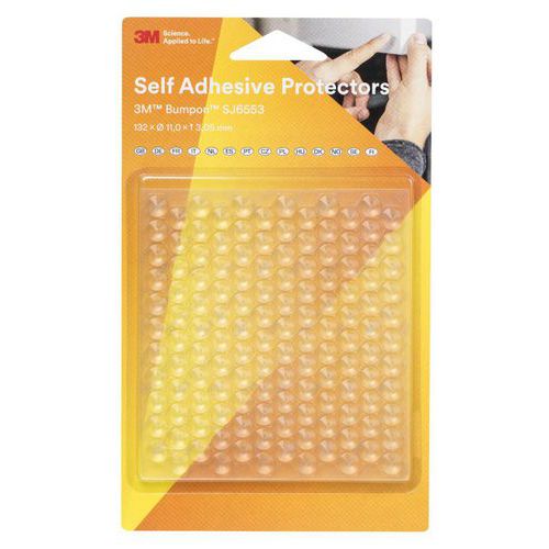 3M Trasparente Sj 6553 Mpcb Piedino Di Fissaggio Autoadesivo, Trapezoidale (Ø X A) 11 Mm X 3.05 Mm 132 Pz. - Immagine 3