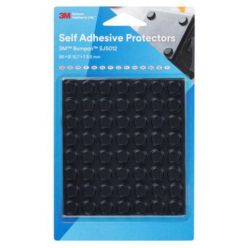 3M Nero Sj5012bl-Paracolpi 56 Pezzi, 12,7Mmx3,5Mm,