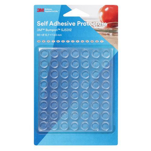3M Sj5312bl-Paracolpi Trasparente, 56 Pezzi, 12,7X3,5Mm,
