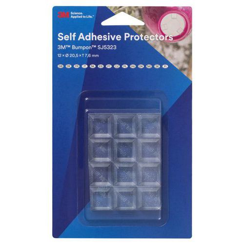 3M Sj5323bl-Paracolpi Trasparente, 12 Pezzi,