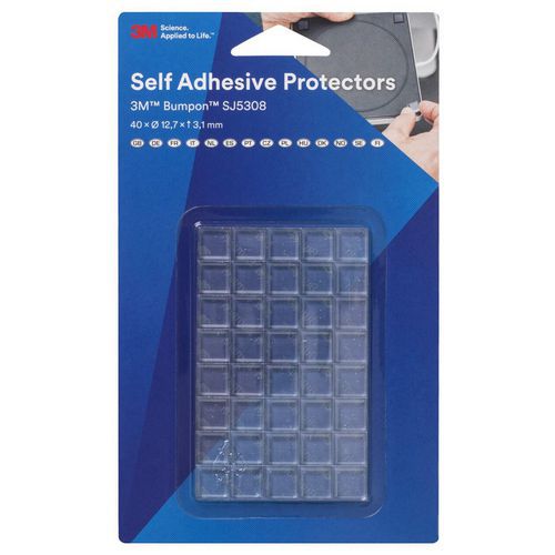 3M Sj 5308 Mpcb Piedino Di Fissaggio Autoadesivo, Quadrato Trasparente (Ø X A) 12.7 Mm X 3.1 Mm 40 Pz. - Immagine 3