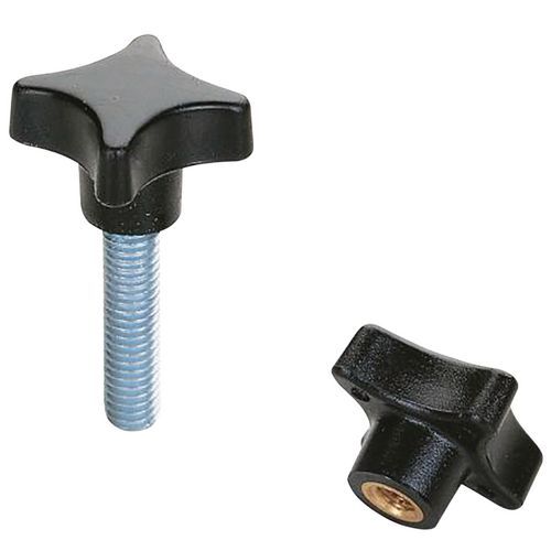 Pomello PC in poliammide D.25 - Asta in acciaio M6*15,