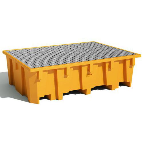 Vasca di raccolta 1 IBC con griglia in acciaio - Manutan,