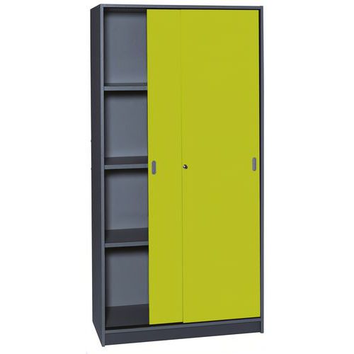 Armadio da ufficio con porte scorrevoli Antracite Altezza 180 cm 9538,