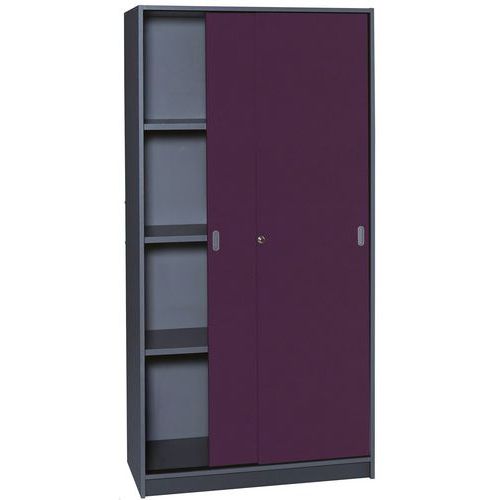 Armadio da ufficio con porte scorrevoli Antracite Altezza 180 cm 9536,