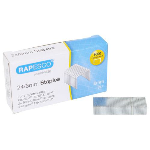 Rapesco Scatola Da 1000 Punti 24/6 Galvanizzati Per Spillatrice,