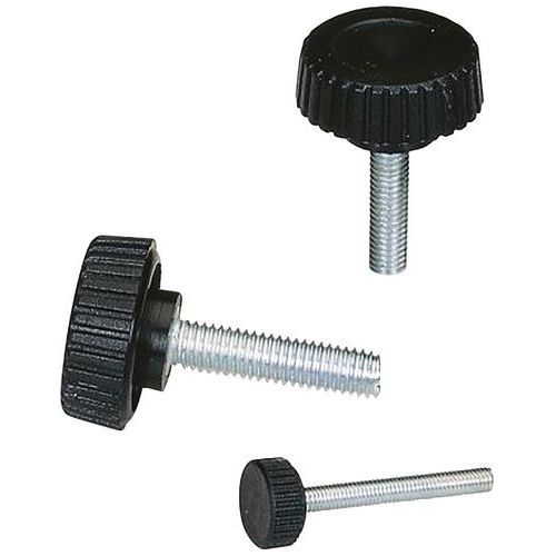 Pomello AV in poliammide D.10 - Asta in acciaio M3*10,