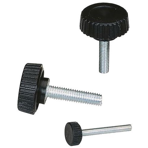 Pomello AV in poliammide D.14 - Asta in acciaio M4*10,