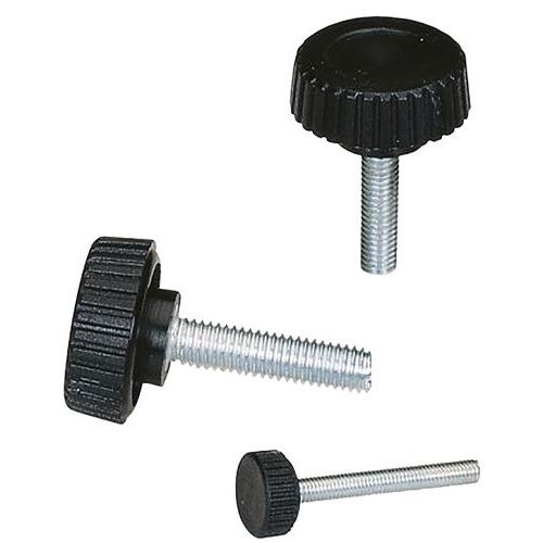 Pomello AV in poliammide D.22 - Asta in acciaio M4*16,