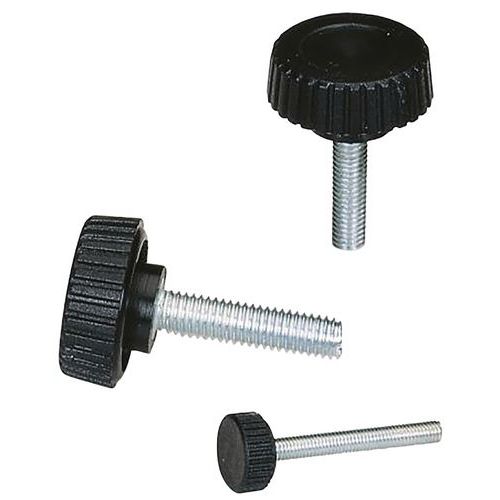 Pomello AV in poliammide D.22 - Asta in acciaio M5*10,