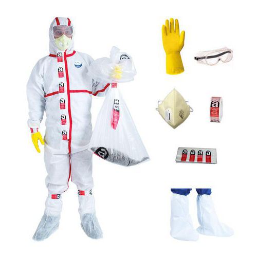 Kit completo di protezioni monouso contro l'amianto - T. XL,