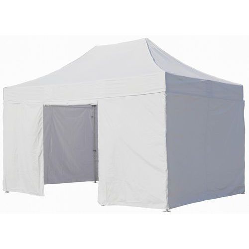 Gazebo struttura in alluminio 3x4,5 m con 3 pareti e 1 porta,