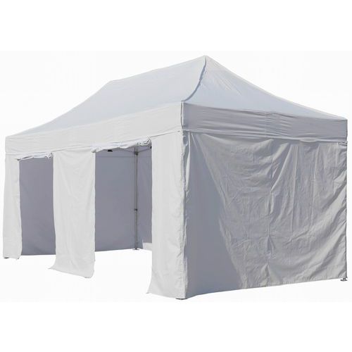 Gazebo struttura in alluminio 3x6 m con 3 pareti e 1 porta,