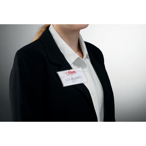 10 Badges ClickFold DURABLE Avec Aimant - 75x40mm - Fixation Sans Épingle Pour Tissus Délicats