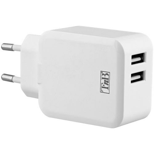 Caricatore per presa elettrica 2 USB 4.8 A - Bianco - T'nB,