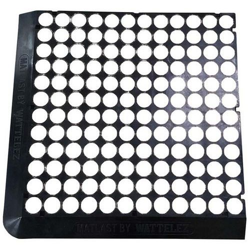 Matlast nero - 55,5 x 55,5 cm - Pastiglia bianca - 2 bordi,