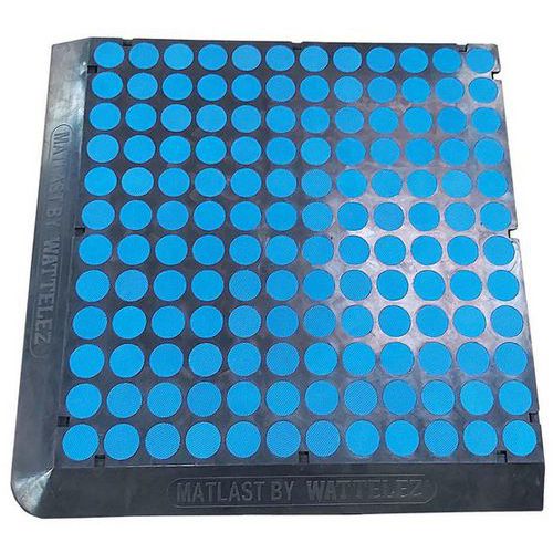 Matlast nero - 55,5 x 55,5 cm - Pastiglia blu - 2 bordi,