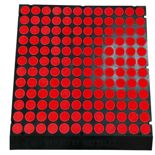 Matlast nero - 55,5 x 50 cm - Pastiglia rossa - 1 bordo,