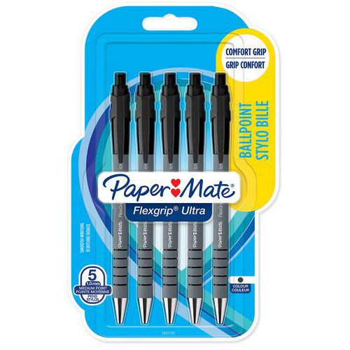 Penna a sfera Flexgrip Ultra™ a scatto - Nero - Paper Mate®,