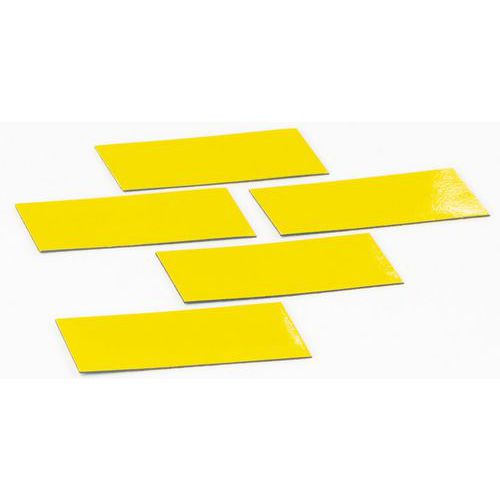 Kit di 5 magneti rettangolari gialli - 30x60mm,