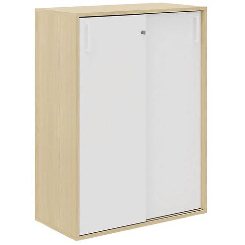 Armadio con ante scorrevoli A. 110 cm rovere/bianco Manutan,