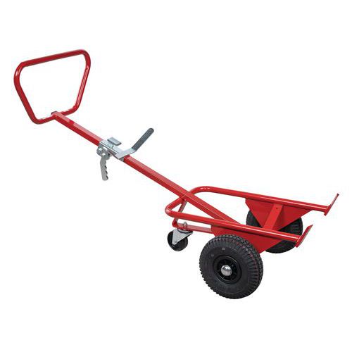 Carrello in acciaio ergonomico per fusti 150 kg - Ruote pneumatiche,