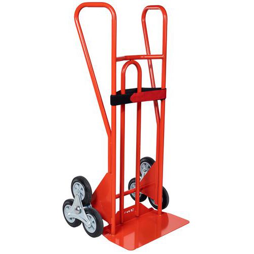 Carrello con 3 ruote a stella 250 kg - Ruote in gomma - Pala fissa,