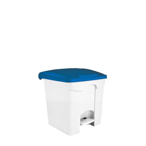 Contenitore a pedale bianco-blu 30 lt,
