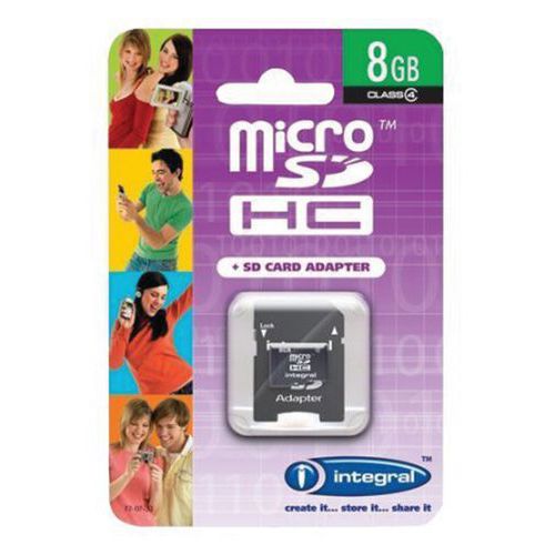 Scheda di memoria micro SDHC con adattatore 8 Go,