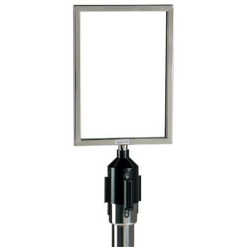 Pannello A4 per paletto con nastro su base Paceo - Cromato,