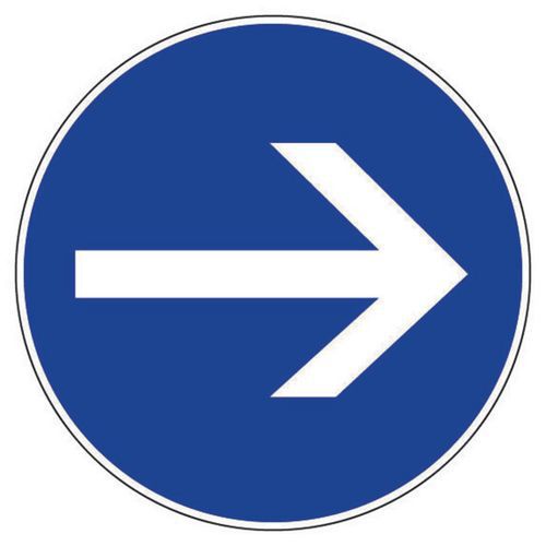 Disco diam 300 mm Freccia di direzione obbligatoria,