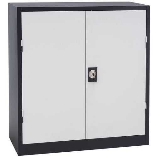 Armadio porta a battente 2000 100 x 106 cm nero/alluminio,