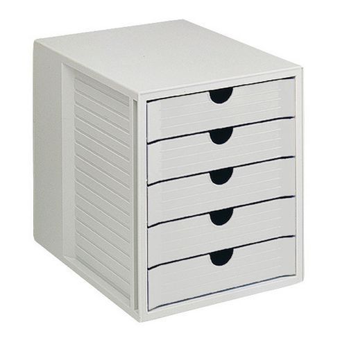 Modulo per archiviazione a 5 cassetti - Grigio,