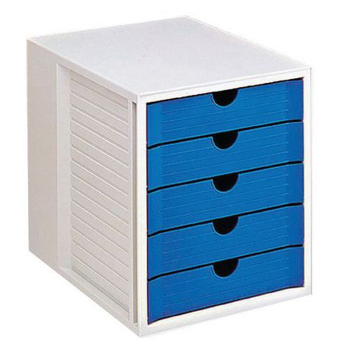 Modulo per archiviazione a 5 cassetti - Blu/bianco,