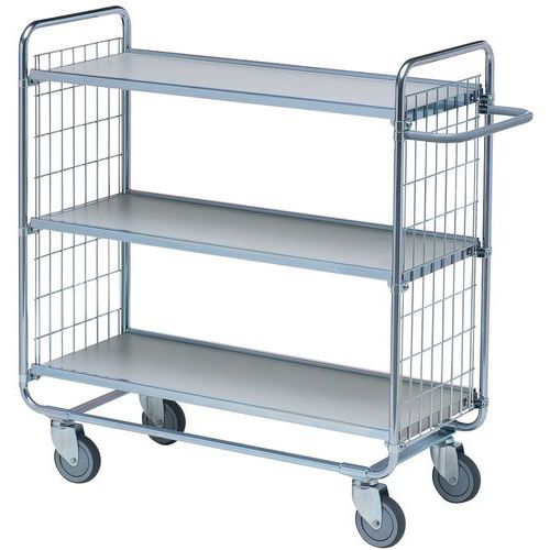 Carrello di servizio 200 kg 3 ripiani 750x425x112,