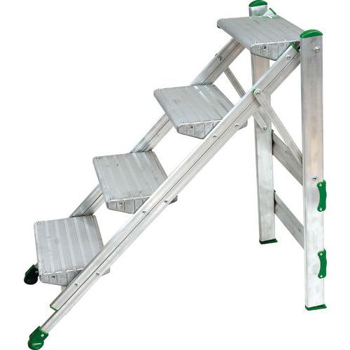 Sgabello pieghevole 4 gradini 98x90x288 Alluminio,