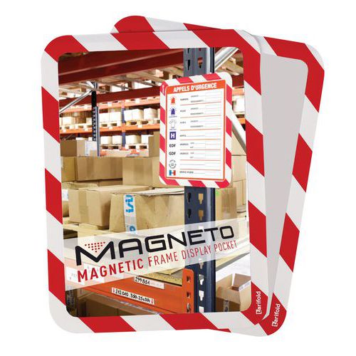 Cornice Magneto di sicurezza magnetica A4 rosso/bianco,