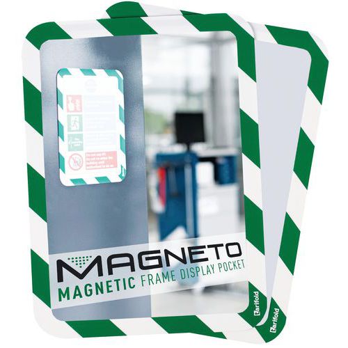 Cornice Magneto di sicurezza magnetica A4 verde/bianco,