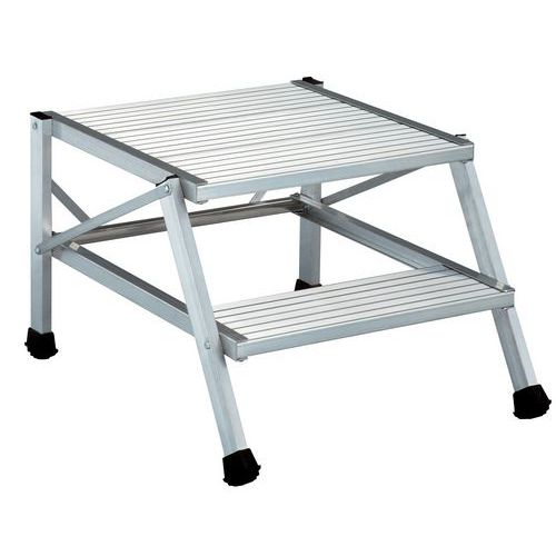 Scaletta fissa con ampia piattaforma 2 gradini,