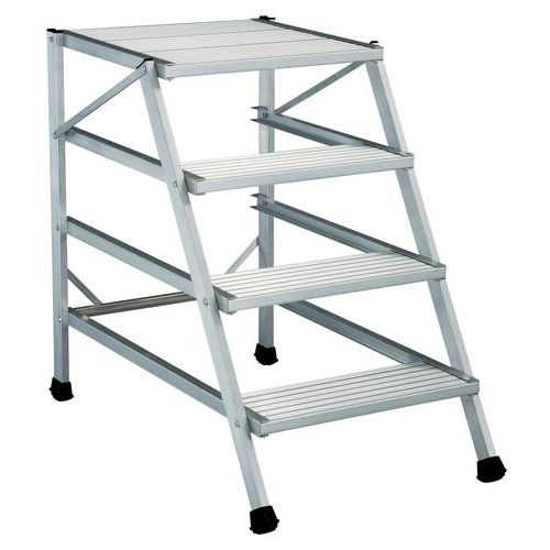 Scaletta fissa con ampia piattaforma 4 gradini,