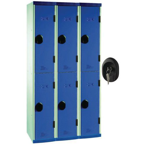 C+P | Armadio A Scomparti CAMBIO Con Asta Appendiabiti | 4 Scomparti Corpo Grigio Chiaro Anta Verdino Larghezza 800 Mm 90324986
